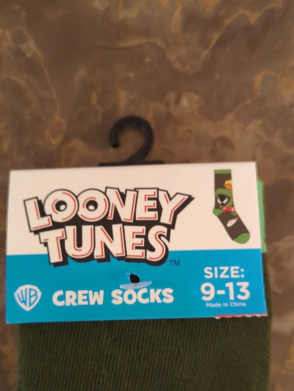 Warner Bros. Marvin the Martian Olive Green Crew Socks
